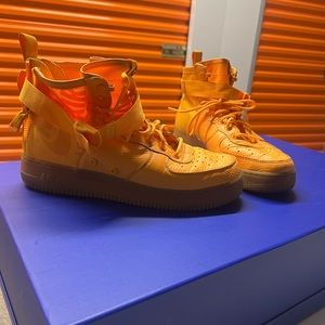 Yellow & Gum Tan - Nike SF Air Force 1 Mid - Odell Beckham Jr. - Men’s Size 10